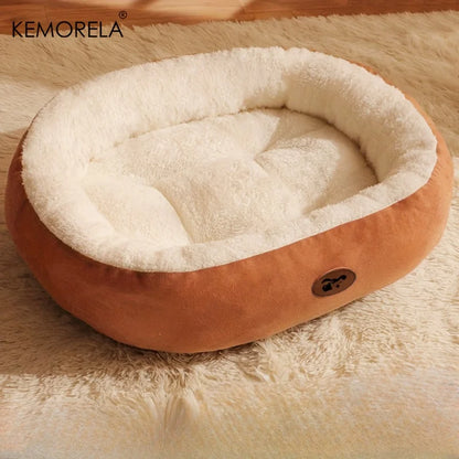 Plush Oval Pet Bed for Thickened machine Washable