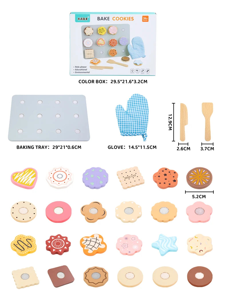 Wooden Kitchen Pretend Play Set Montessori Simulation Plates
