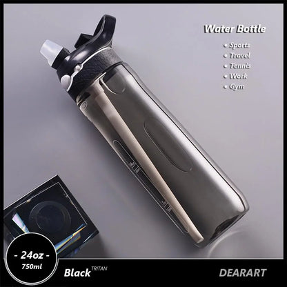 750ml Portable Sports Water Bottle With Straw For Camping Outdoor
