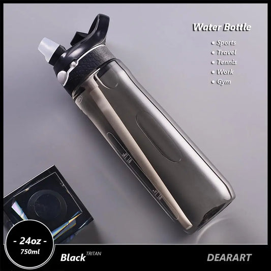 750ml Portable Sports Water Bottle With Straw For Camping Outdoor