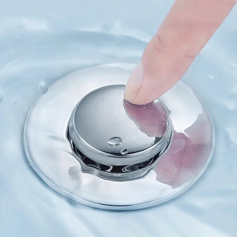 Long Pop-Up Sink Drains Filter Bathroom Press Bounce Basin