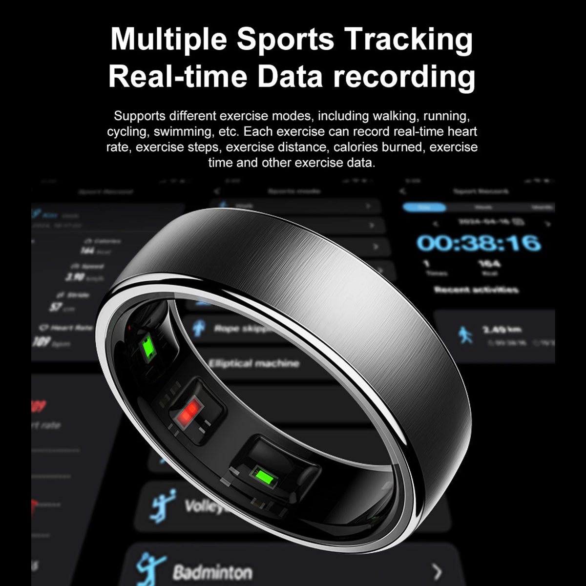 R10 Smart Ring with Charging Dock Men Women Multi-sport Mode