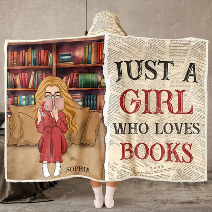 Personalized Wearable Hooded Blanket, Book Lovers Gifts