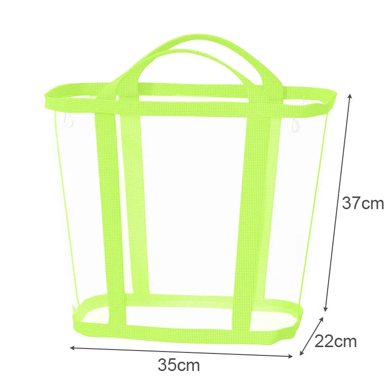 Nylon Mesh Laundry Basket Portable Dirty Clothes Organizer