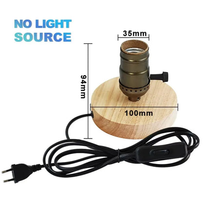 Modern Wood Table Lamps E27 Retro Desk Decora Light