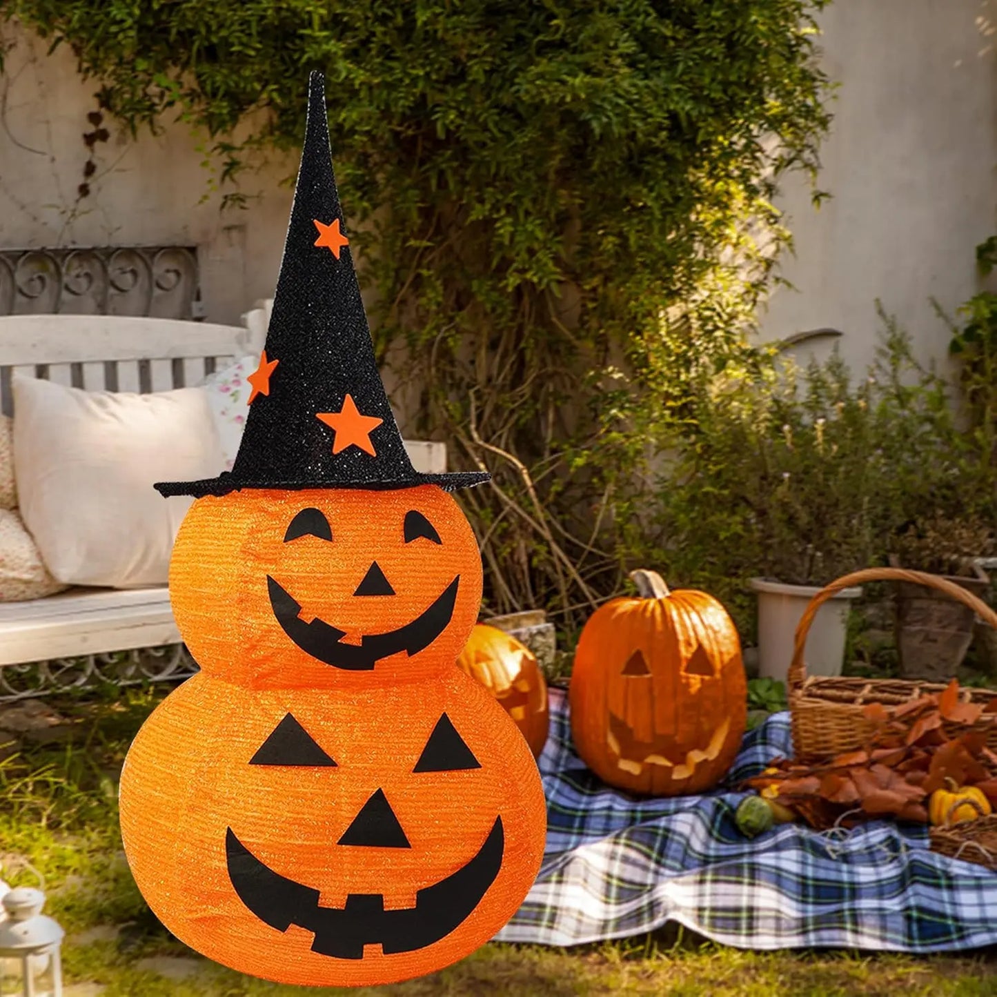 Halloween Pumpkin Decorations Collapsible Jack-o-Lantern Lights