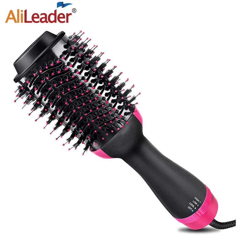 Women Hair Dryer Brush Hair Dryer Straightener Curler Massager