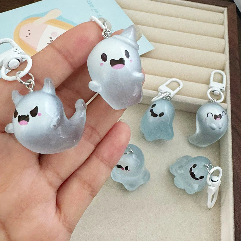 Luminous Halloween Ghost Key Chain Cartoon Jelly Doll