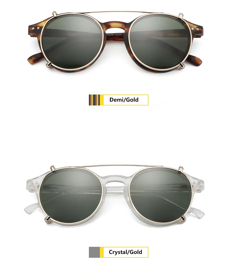 Steampunk Style Clip On Sunglasses for Men Women