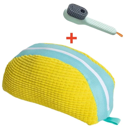 Shoe Washing Machine Bag with Liquid Shoe Brush Set