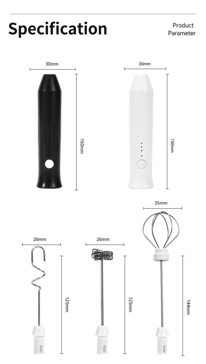UPGRADED Electric Coffee Frother/MILK Whisk+Egg Beater