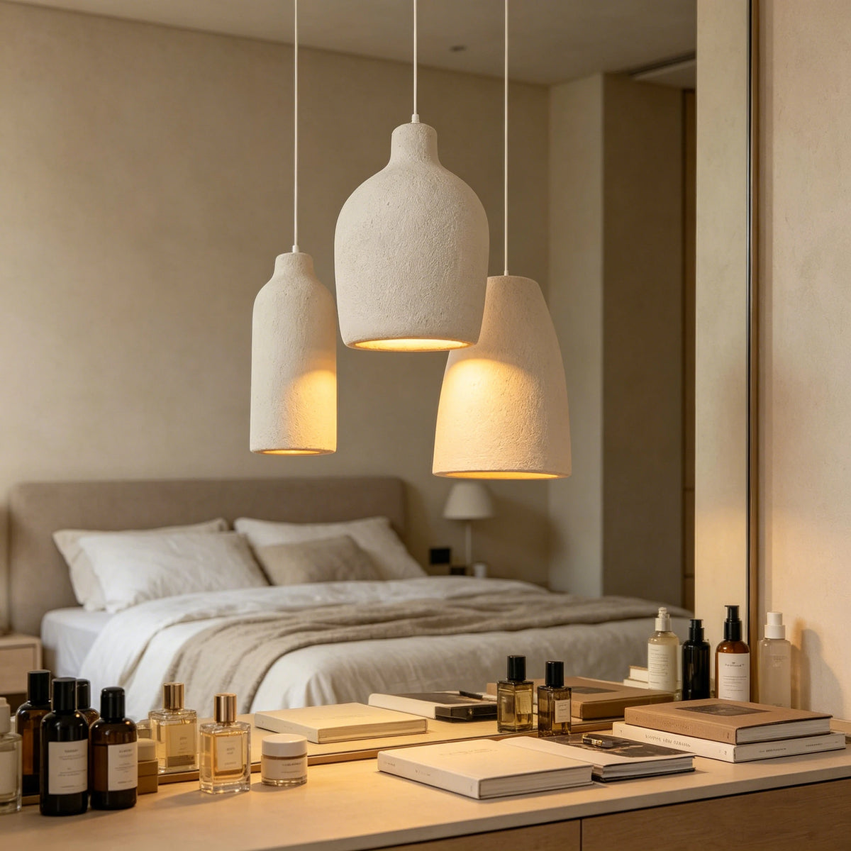 Wabi Sabi Ceiling Pendant Light Nordic LED Chandelier for Living Dining Room