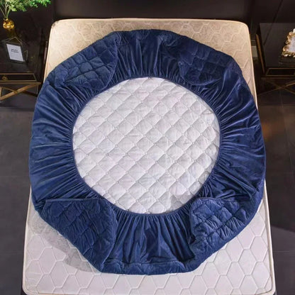 Crystal Velvet Thicken Quilted Mattress Cover Pillowcase