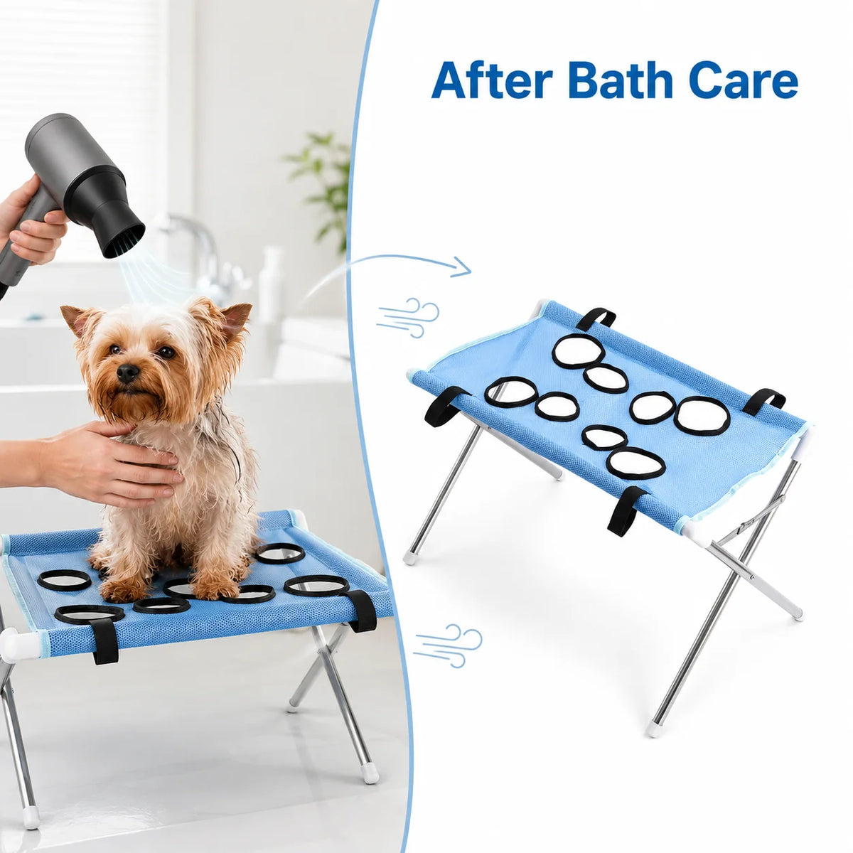 Pet Bathing Hammock Stand Foldable Dog Cat Grooming