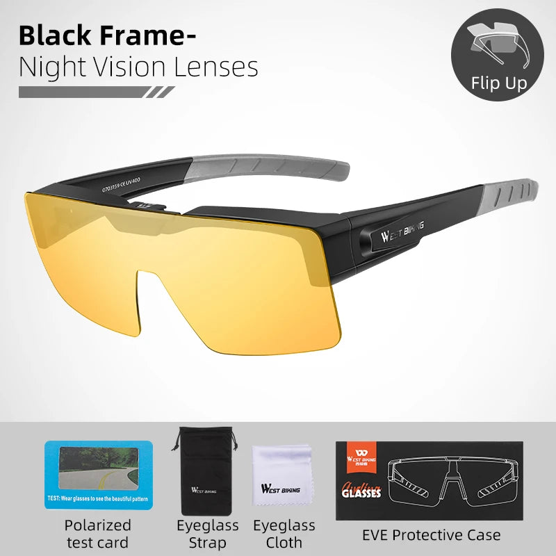 Photochromic Glasses Flip Design Polarized Sunglasses