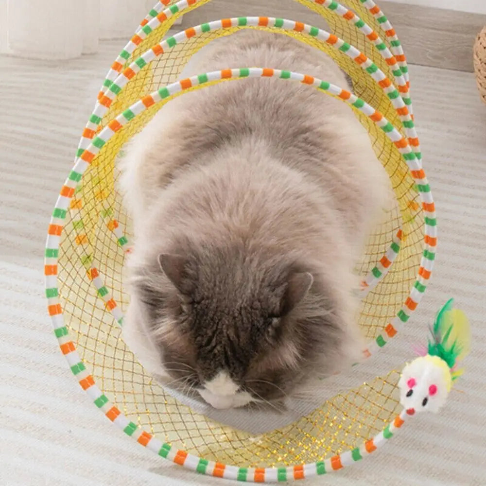 Creative Foldable Cat Coil Tunnel Toys Stretchable