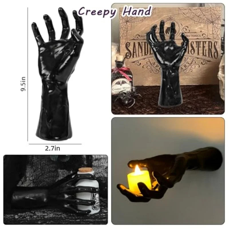 Christmas decorations, wall mounted creepy hands,