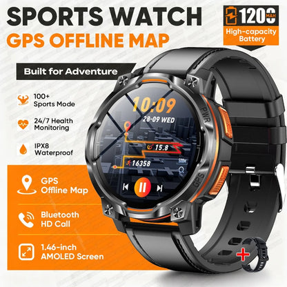 New GPS Map Smart Navigation Watch 1200mAh Battery