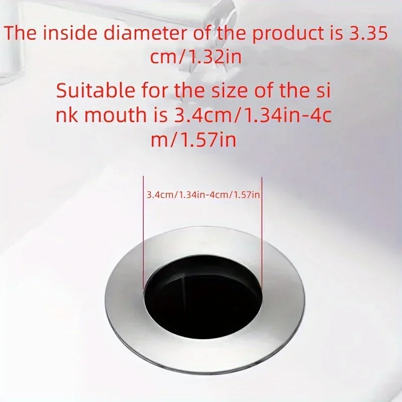 Rebound drain plug filter basin pop-up chrome sink
