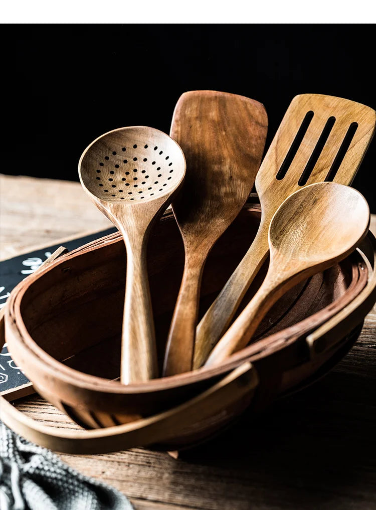 Wooden Spoons For Cooking, Wooden Utensils Set
