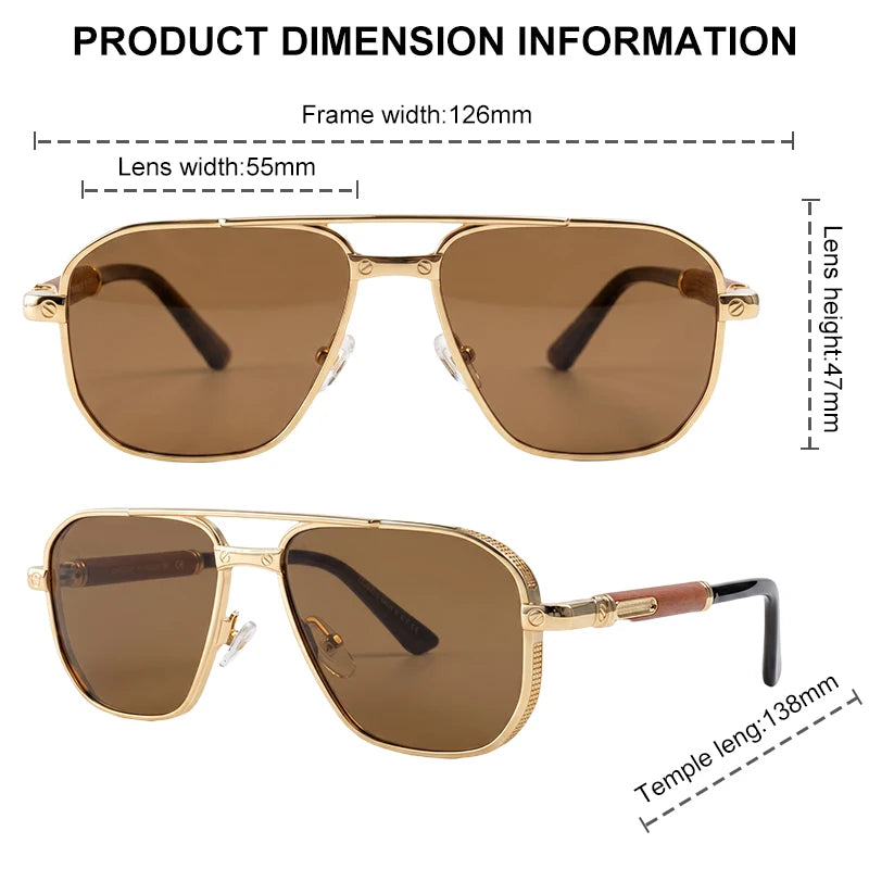Square Punk Metal Frame Sunglasses Men Luxury Designer