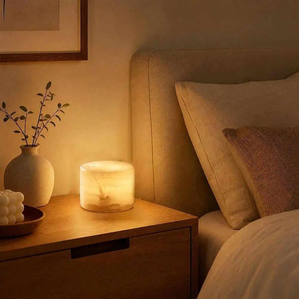Marble Lamp Luxury Stone Table Lamp Touch Control LED Color