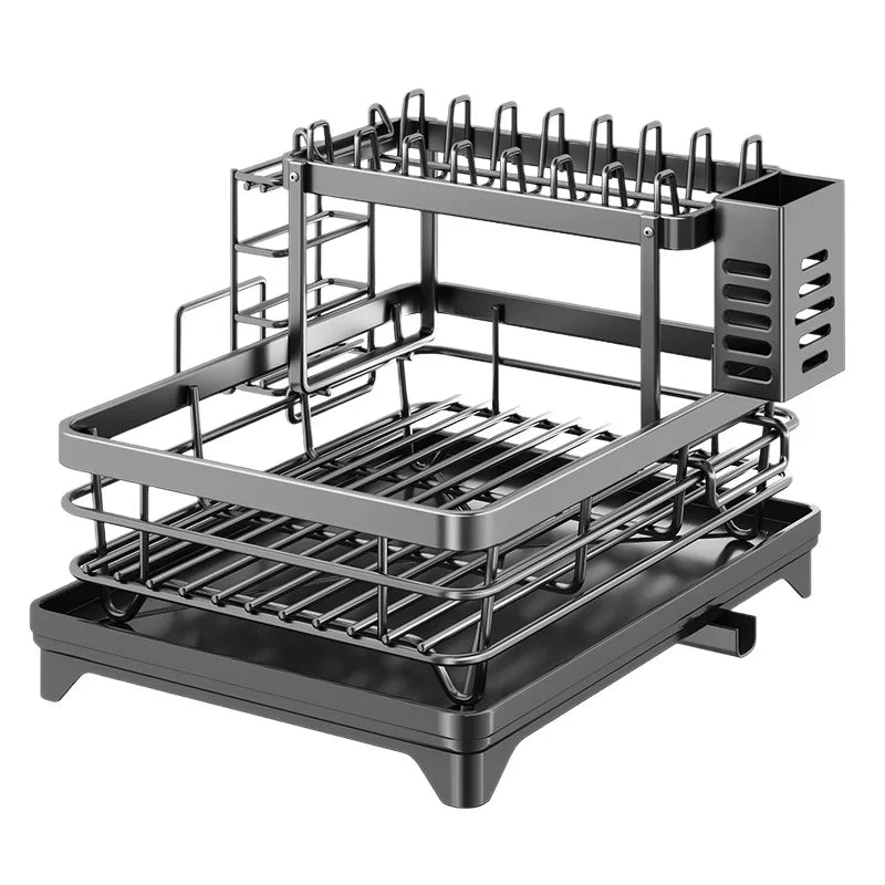 Stainless Steel Dish Drying Rack Adjustable Kitchen Plates