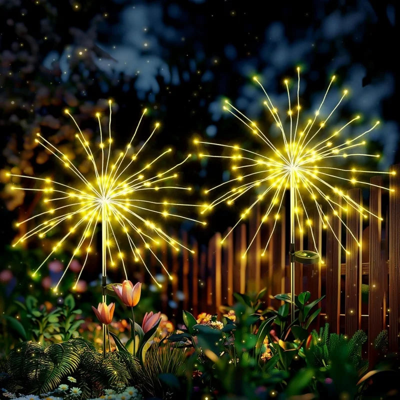 Solar Lights Outdoor Decorative Copper Wire 200 LED Firework