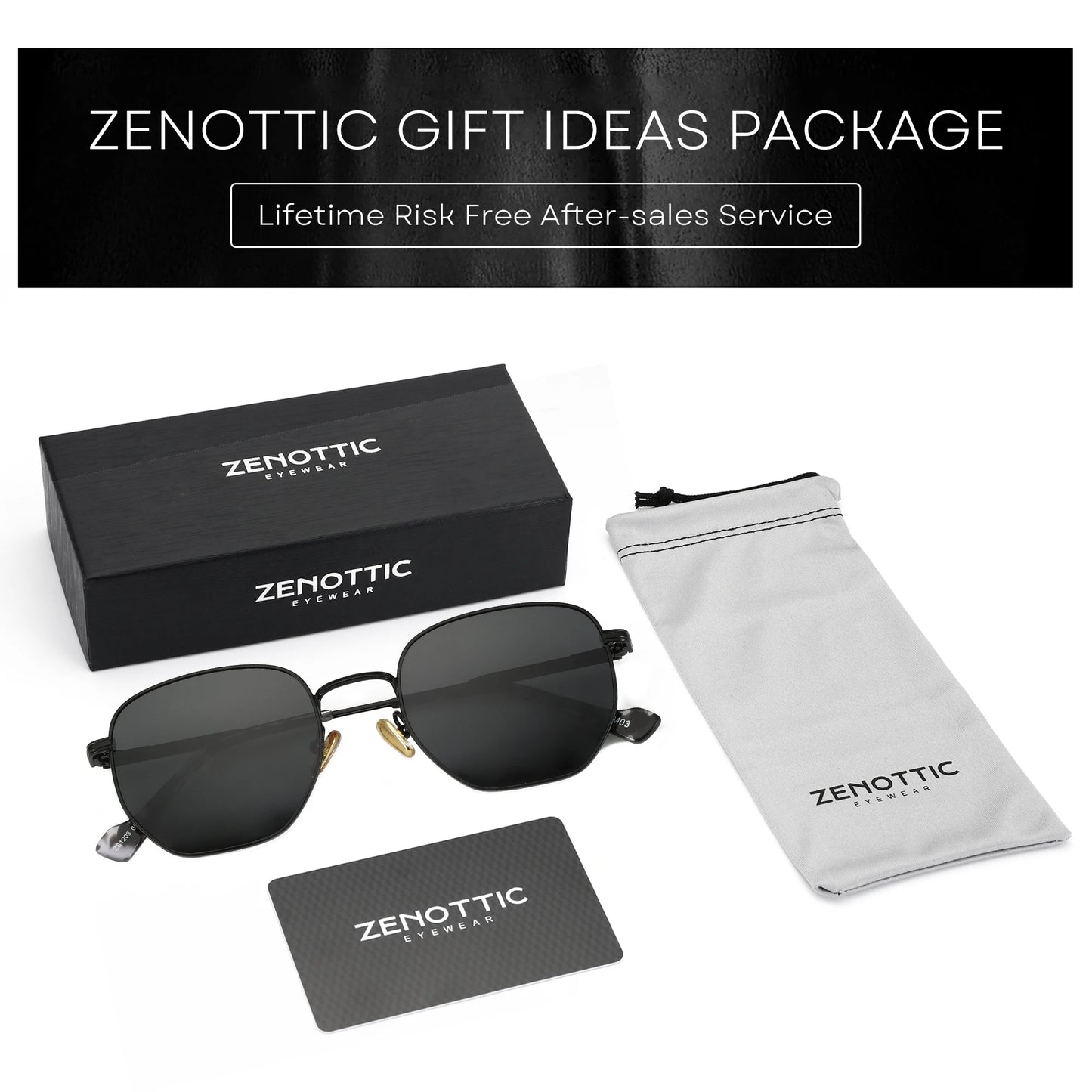ZENOTTIC Fashion Hexagonal Geometry Polarized Sunglasses