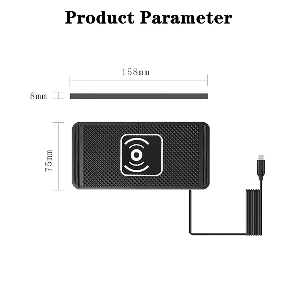 Car Wireless Charger Non-Slip Pad Silicone Fast Charging