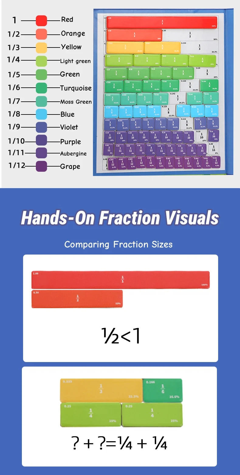 Magnetic Fraction Disk Teaching Aids, Fraction Science Education Model