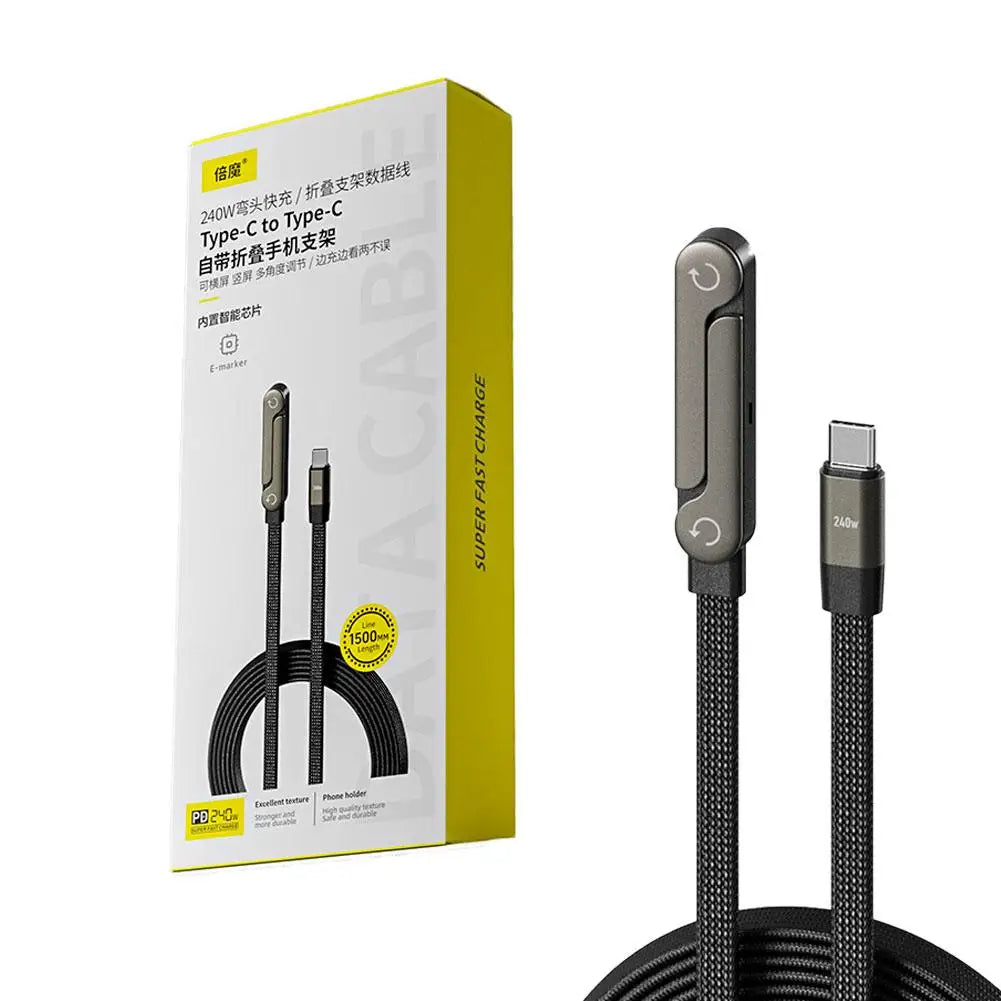 Fast Charging Foldable Bracket Data Cable 2-in-1 Data Wire