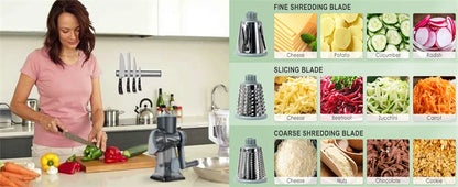 3 in 1 Rotary Cheese Grater Versatile Slicer