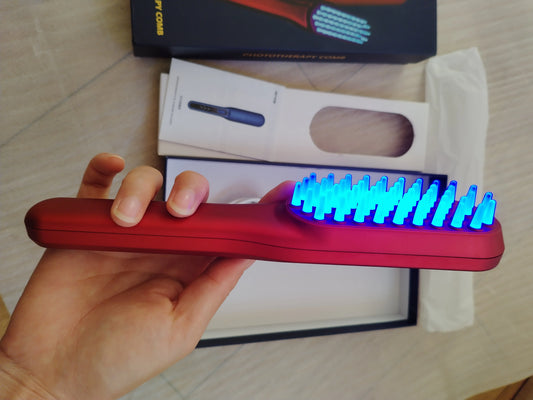 Electric Vibration Massage Comb Blue and Red Light