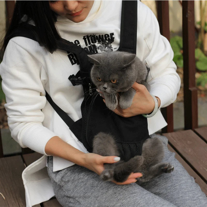 Adjustable Cat Carrier Bag Pet Double Shoulder Backpack