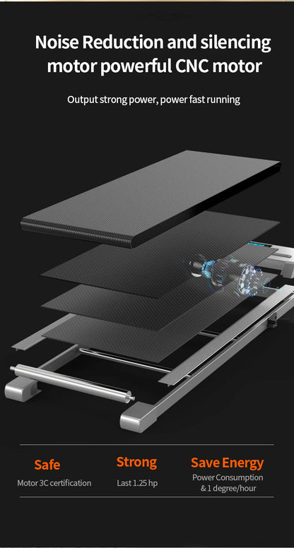 Electric Foldable Treadmill Mini Flat Running Machine