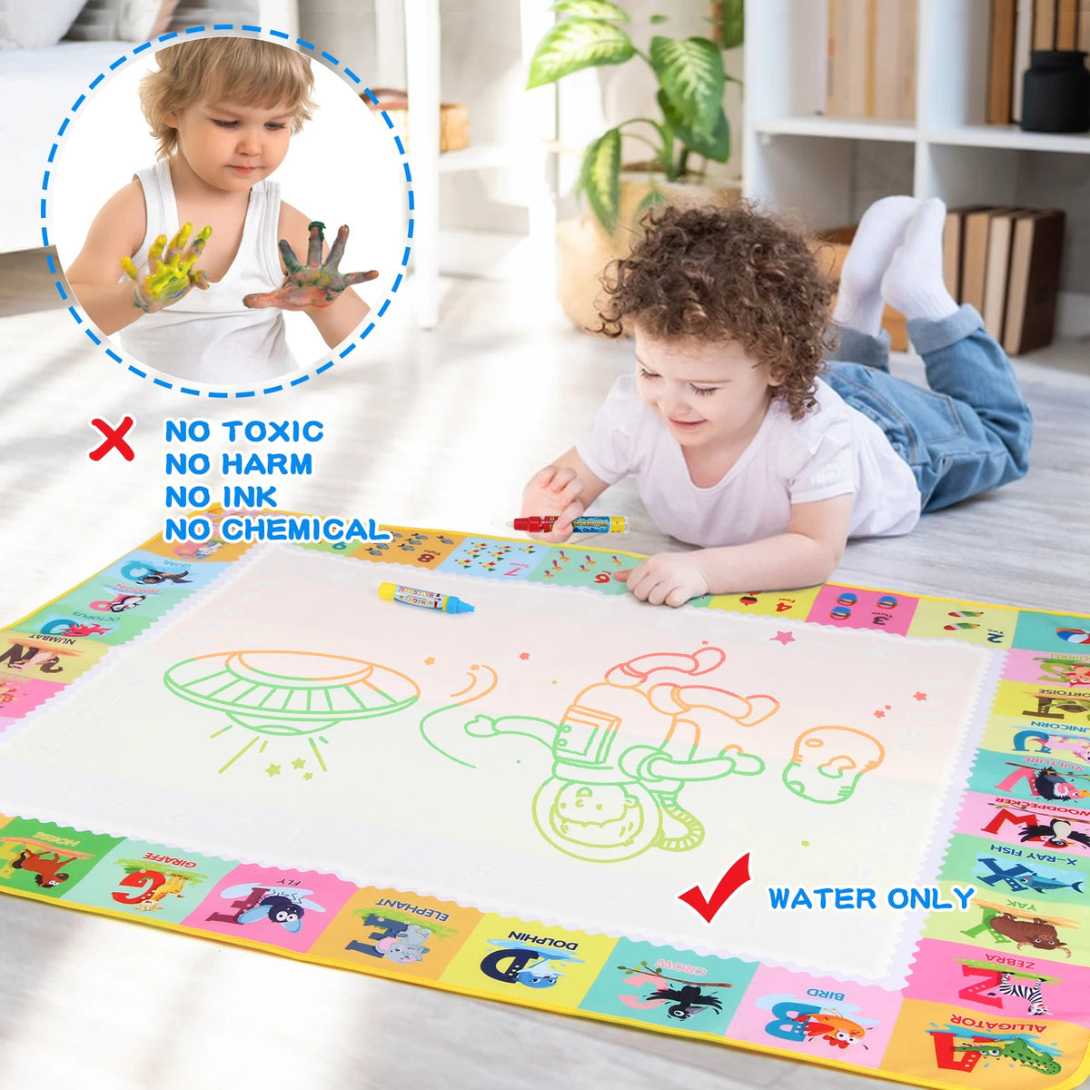 Magic Water Drawing Mat Coloring Doodle Painting Board