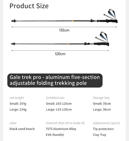 Climbing Sticks Ultralight Outdoor Folding Trekking Poles
