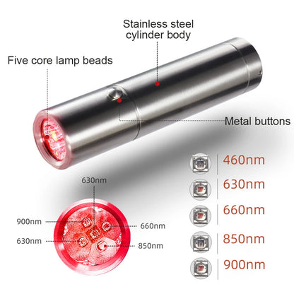 Blue & Red Light Therapy Device with 5 Wavelengths