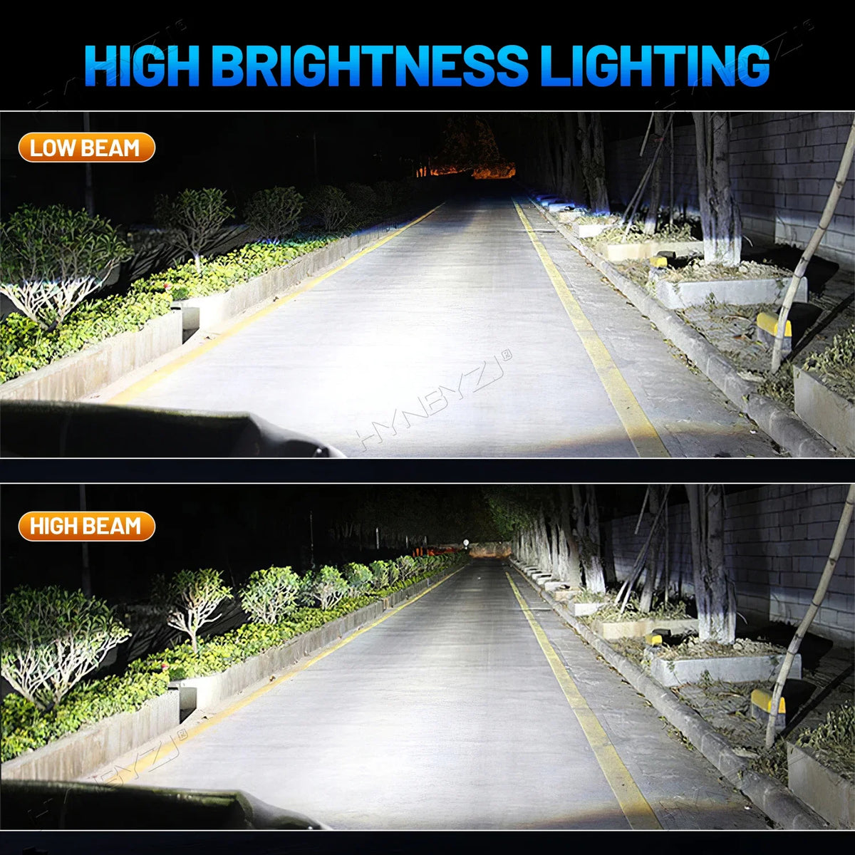 H4 LED Headlights Three Color Remote Control 4 Modes Car Lights