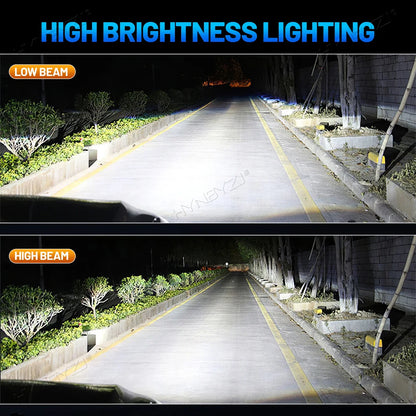 H4 LED Headlights Three Color Remote Control 4 Modes Car Lights
