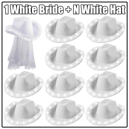 LED Cowboy Hats Wedding Hats Bulk Light up Cowboy Hats