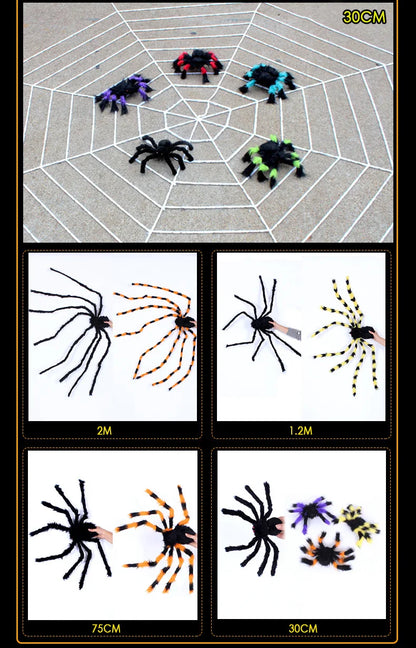 Halloween Plush Simulation Spider Colorful Black Ghost House