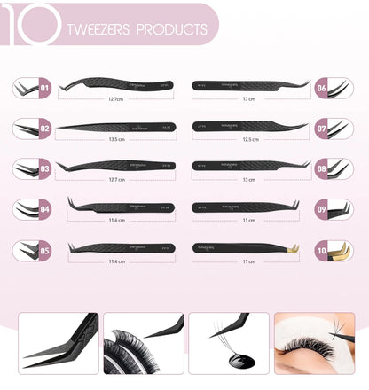 SAKURAHANA High-end Eyelash Tweezers Black Fiber Tip