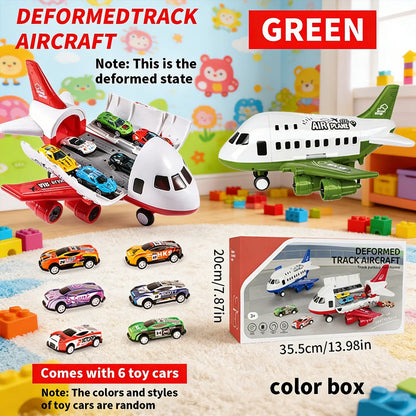 Inertial Plane Toy Set with 6 Mini Cars