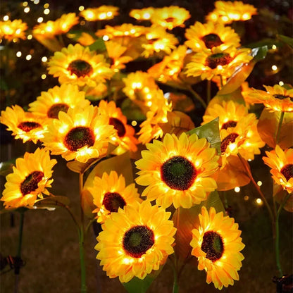 Solar Sunflower Lights 3 Heads 1 Head Garden Stake Outdoor