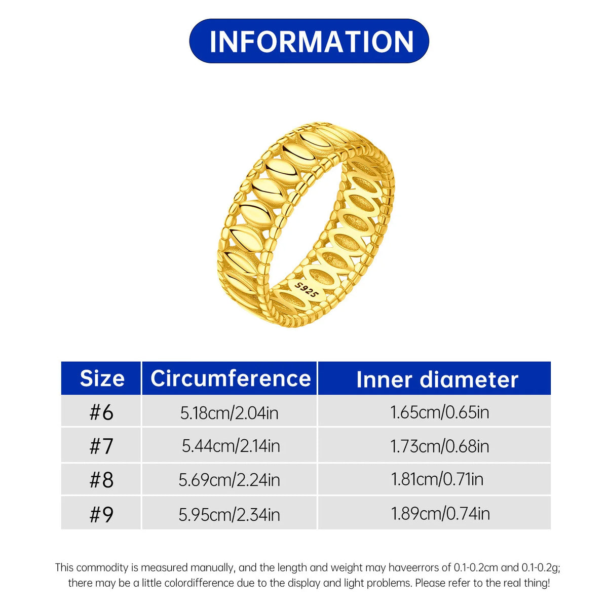 925 Sterling Silver Three-Ring Stackable Ring for Women