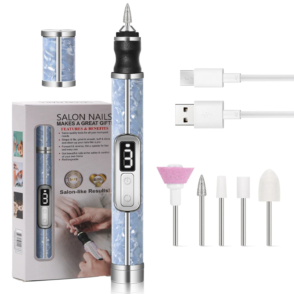 Cordless Electric Nail File Set 4 Adjustable Speeds