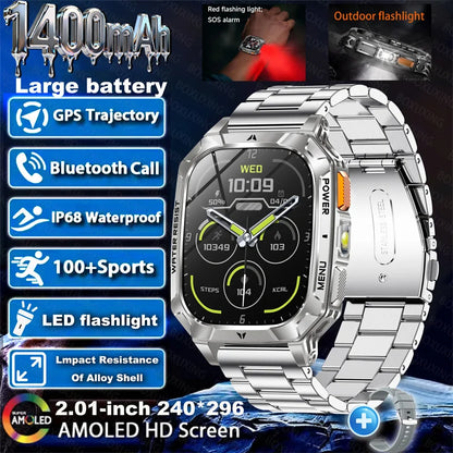 1400mAh Super Battery Durable Adult Smart Watch 2.01 inch