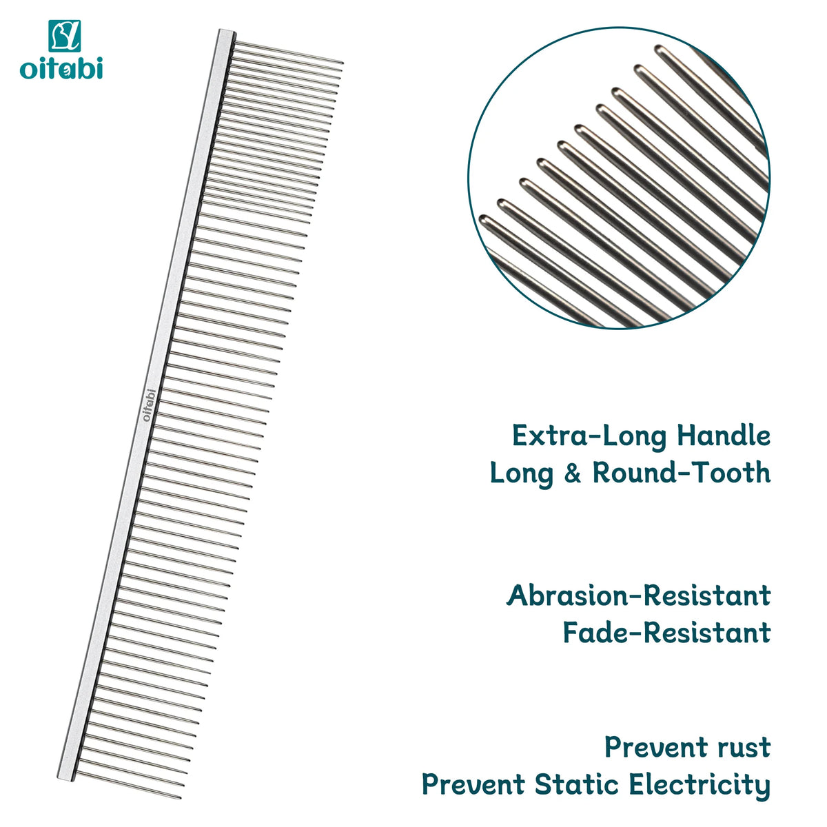 Extra-Long Pet Grooming Comb Professional Sparse & Dense